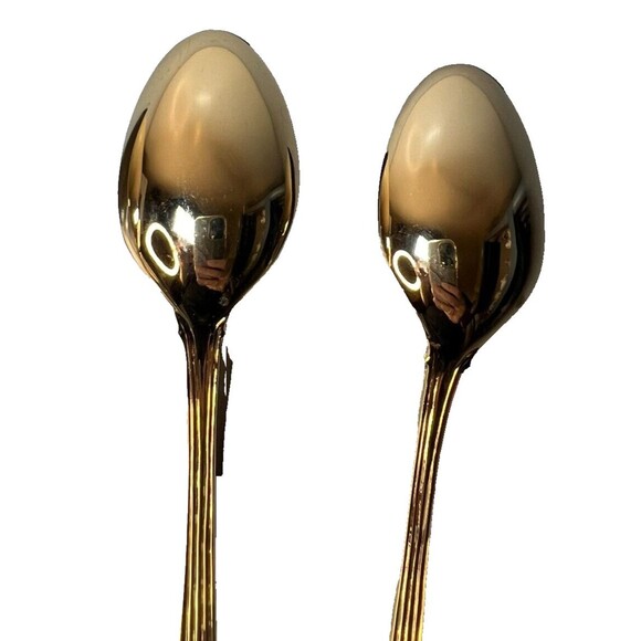 FB Rogers Golden Plated Electroplate American Chipendale 5 Spoons Tsp - Picture 9 of 16